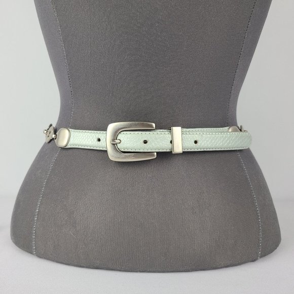 Kudos Leather Silver Metallic Belt Size 26 - Picture 1 of 9